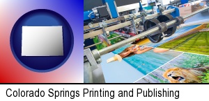 Colorado Springs, Colorado - a press run on an offset printer