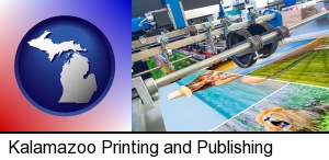 Kalamazoo, Michigan - a press run on an offset printer