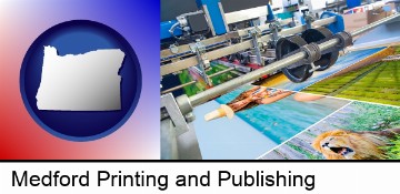 a press run on an offset printer in Medford, OR