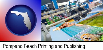 a press run on an offset printer in Pompano Beach, FL