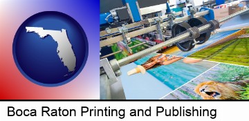 a press run on an offset printer in Boca Raton, FL