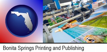 a press run on an offset printer in Bonita Springs, FL