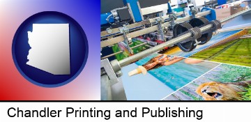 a press run on an offset printer in Chandler, AZ