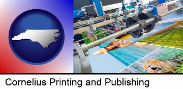 a press run on an offset printer in Cornelius, NC
