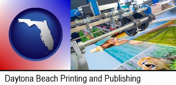 a press run on an offset printer in Daytona Beach, FL