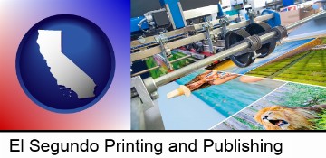 a press run on an offset printer in El Segundo, CA