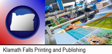 a press run on an offset printer in Klamath Falls, OR