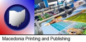 a press run on an offset printer in Macedonia, OH