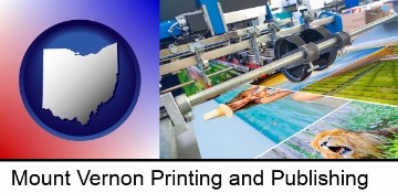 a press run on an offset printer in Mount Vernon, OH