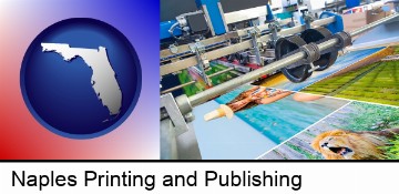 a press run on an offset printer in Naples, FL