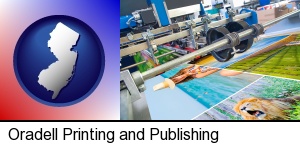 a press run on an offset printer in Oradell, NJ