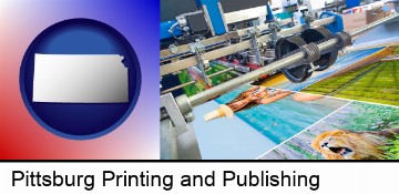 a press run on an offset printer in Pittsburg, KS