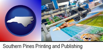 a press run on an offset printer in Southern Pines, NC
