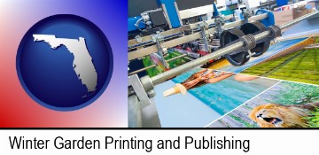 a press run on an offset printer in Winter Garden, FL