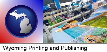 a press run on an offset printer in Wyoming, MI